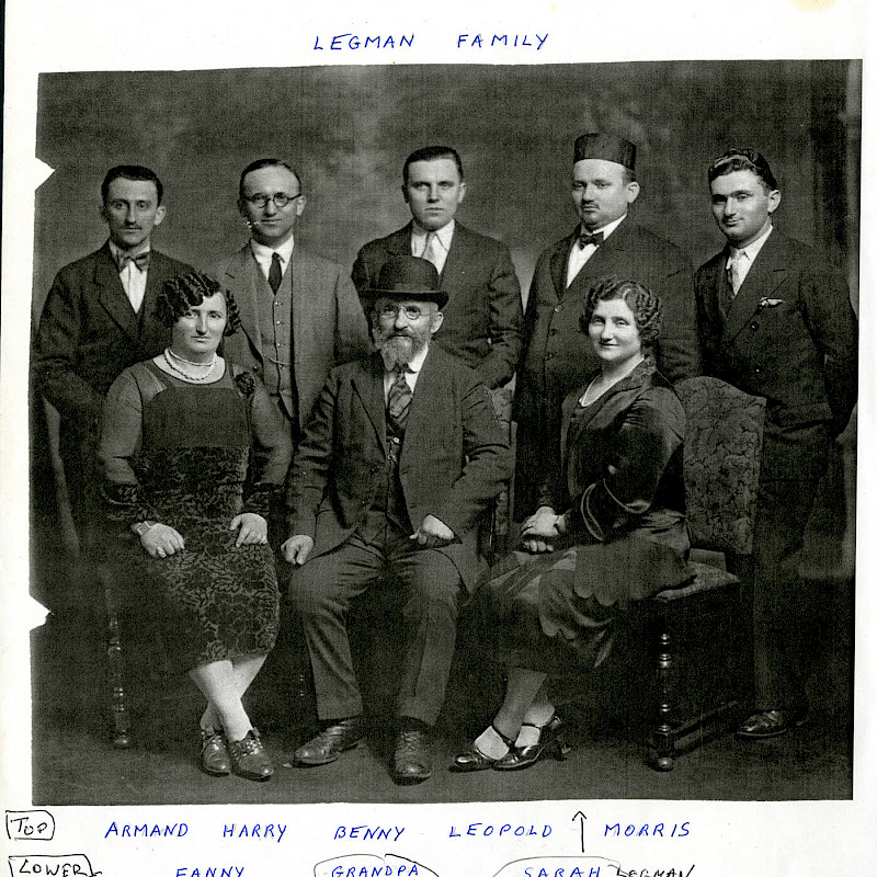 Legman family portrait, Ben's mother (far right), 1928