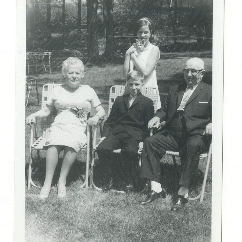 Gertrude, Ben, and their son, Don, in New Rochelle, New York, unknown date (1960's)