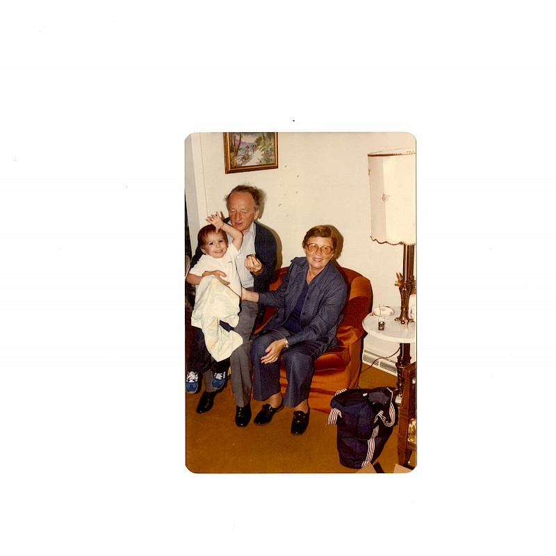 Ben and Gertrude with Eric Wallace, summer of 1982