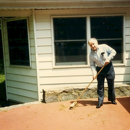 Ben sweeping, spring 1988
