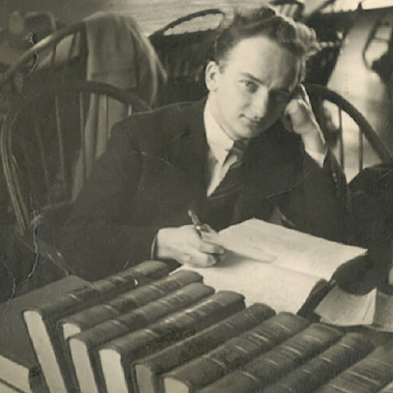 Ben in the Harvard Law Library, 1943
