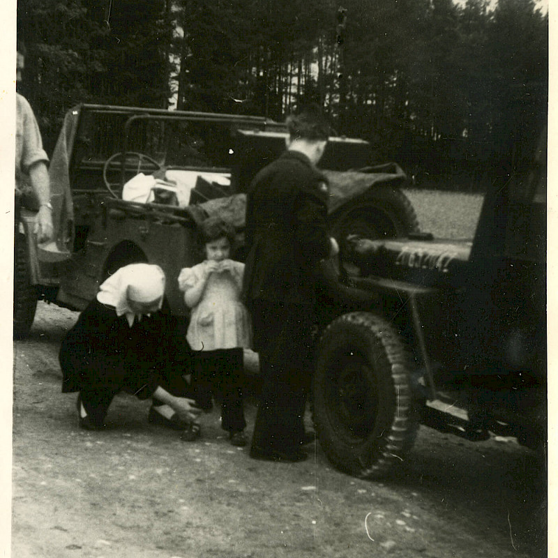 Ben standing by a jeep in Bavaria, 1946