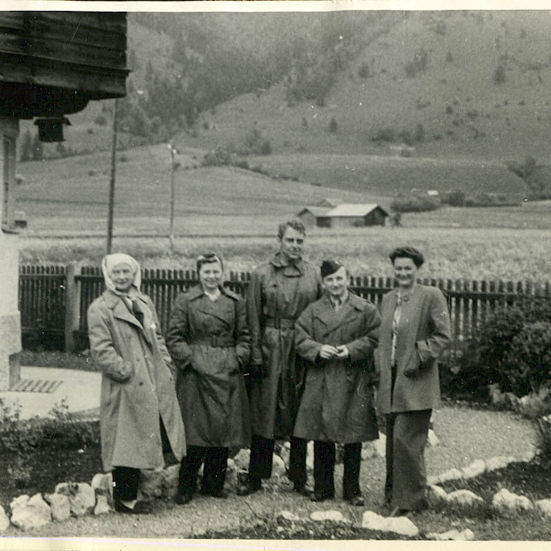 Ben, second from right, and Gertrude, second from left, in Bavaria, 1946
