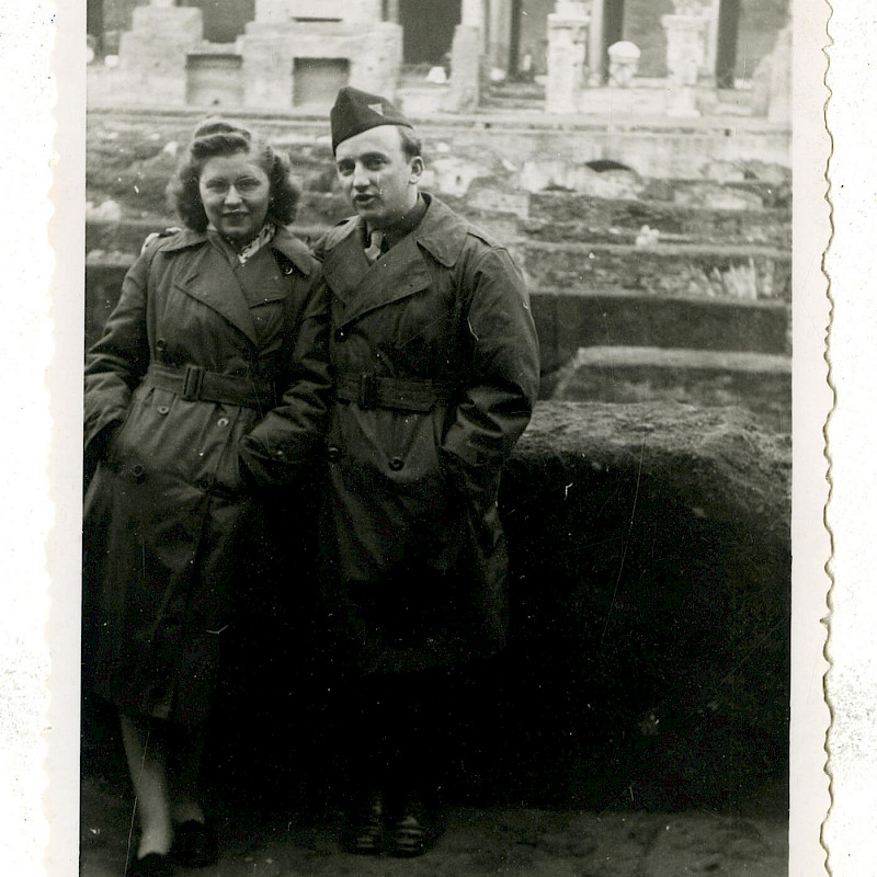 Ben and Gertrude in Rome, Christmas 1946