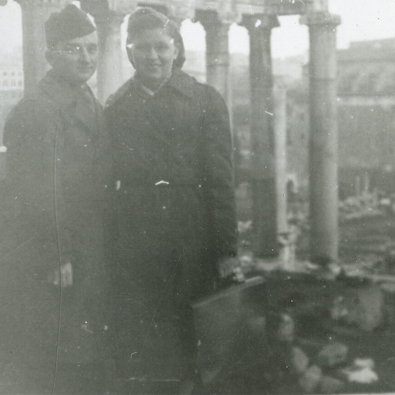 Ben and Gertrude visiting ruins in Rome, December 1946