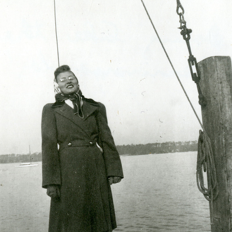 Gertrude posing for a picture in Berlin, November 1946