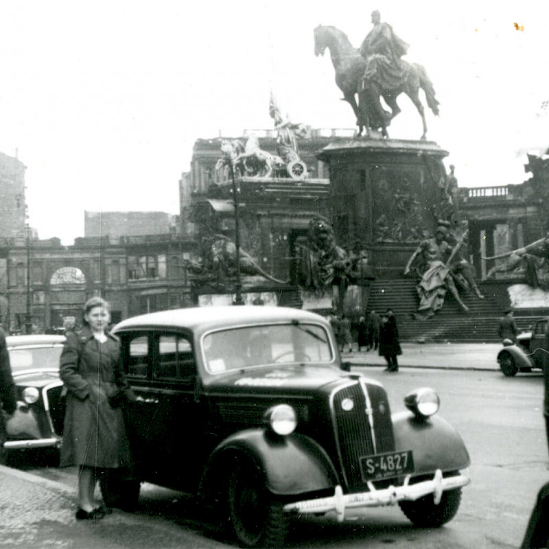 Gertrude in front of the Reichstag, 1947