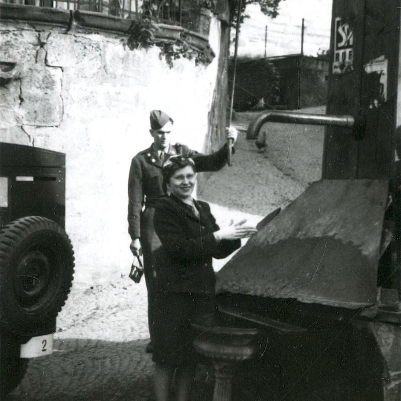 Ben and Gertrude en route to Nuremberg, May 1947